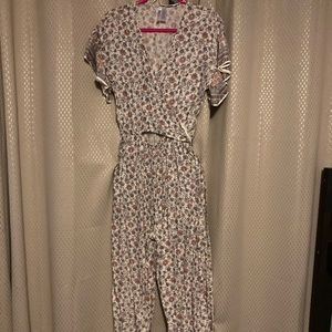 White pattern jumpsuit